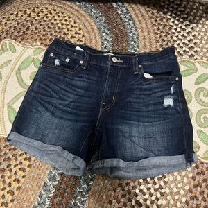 Levi's Dark Indigo Rolled Cuff Jean Shorts